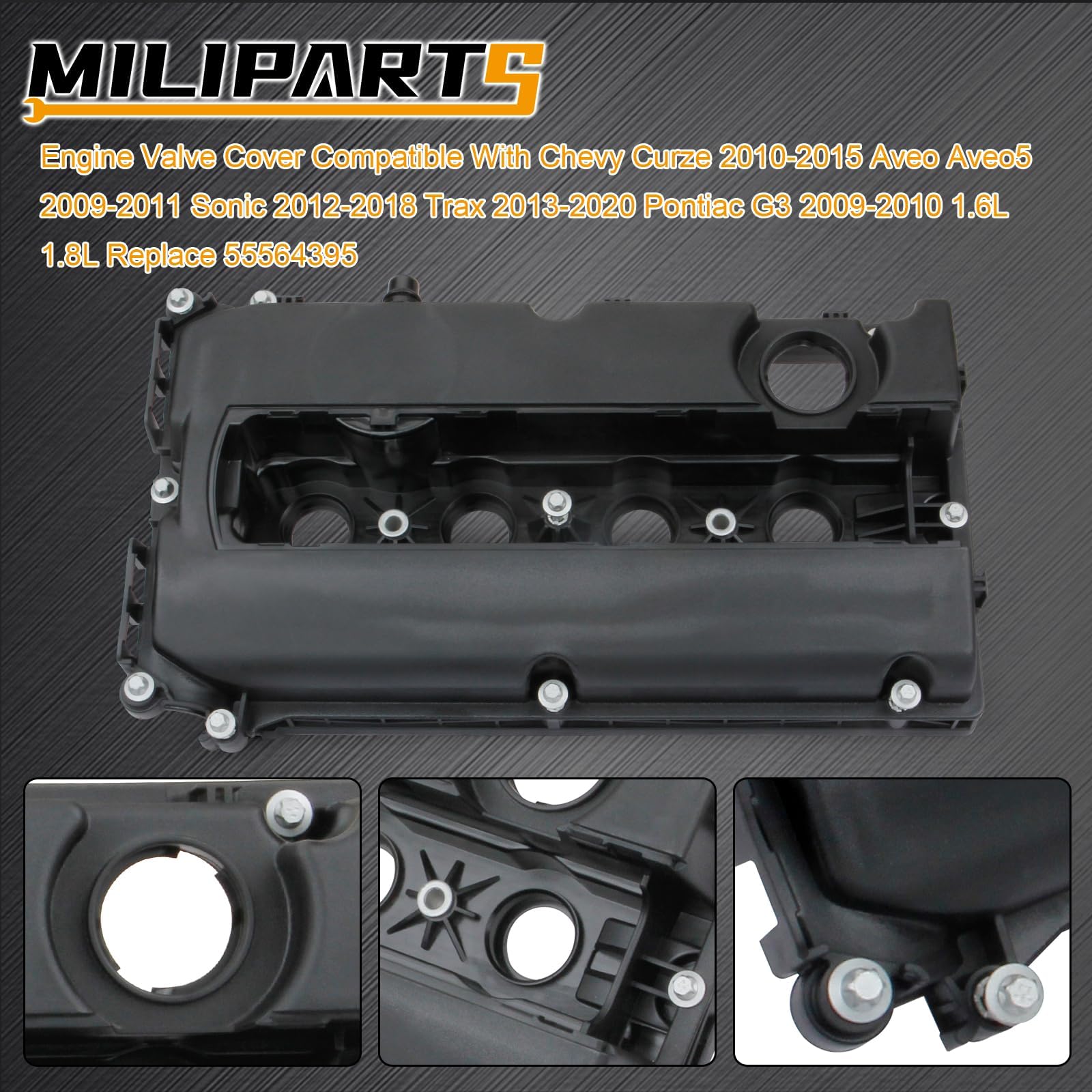 MILIPARTS valve cover sealing flange closeup reduces leak risk