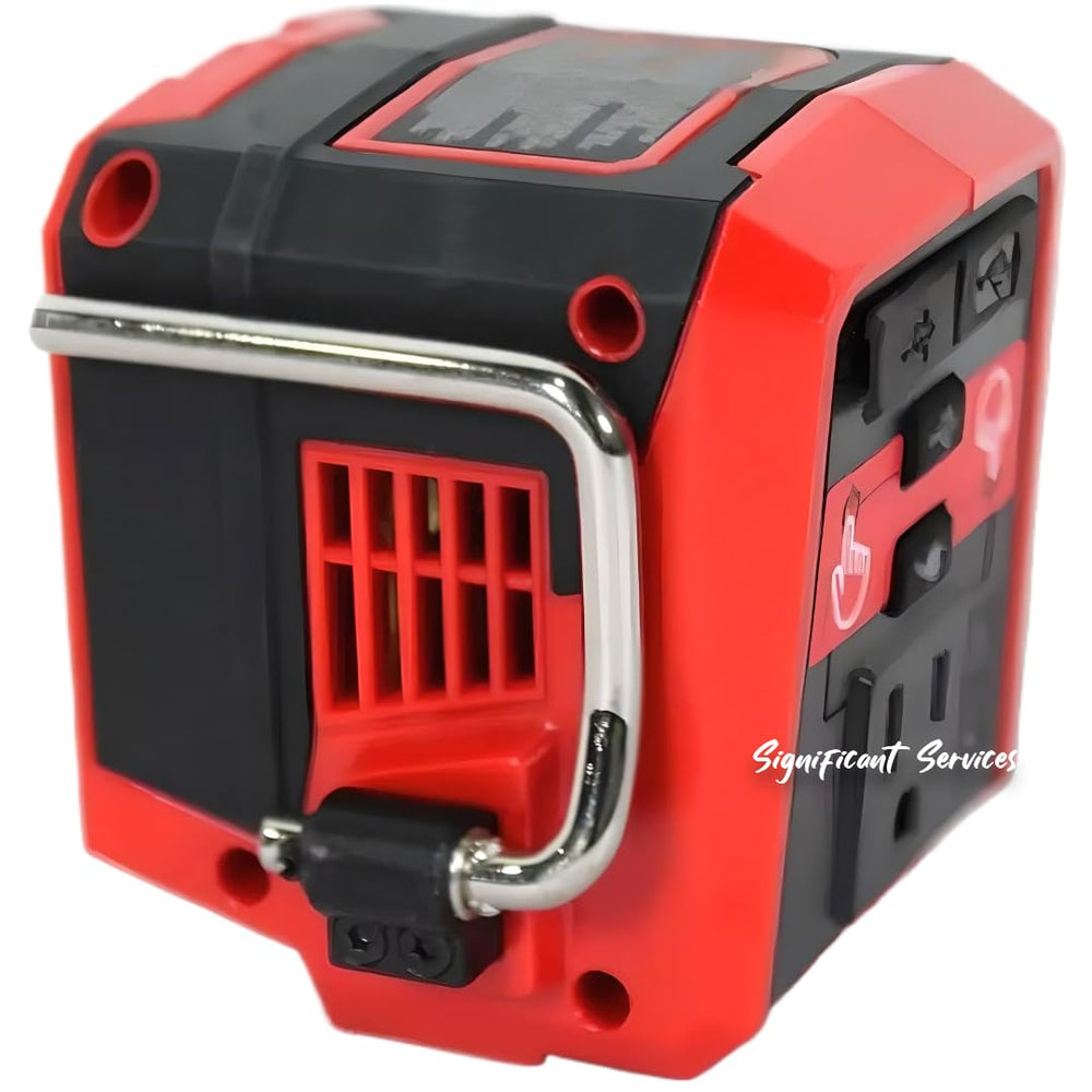 Milwaukee 2846-20 powering a jobsite light demonstrating portable AC power benefit