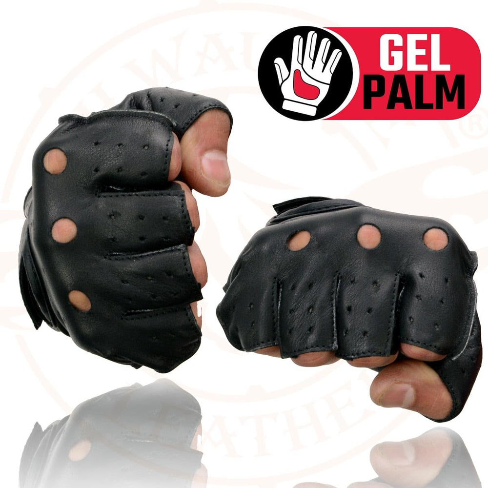 Milwaukee Leather in-use lifestyle shot on a rider showing comfort and tactile control while riding