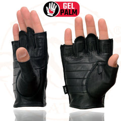 Milwaukee Leather close-up of gel-padded palm illustrating vibration reduction and enhanced grip