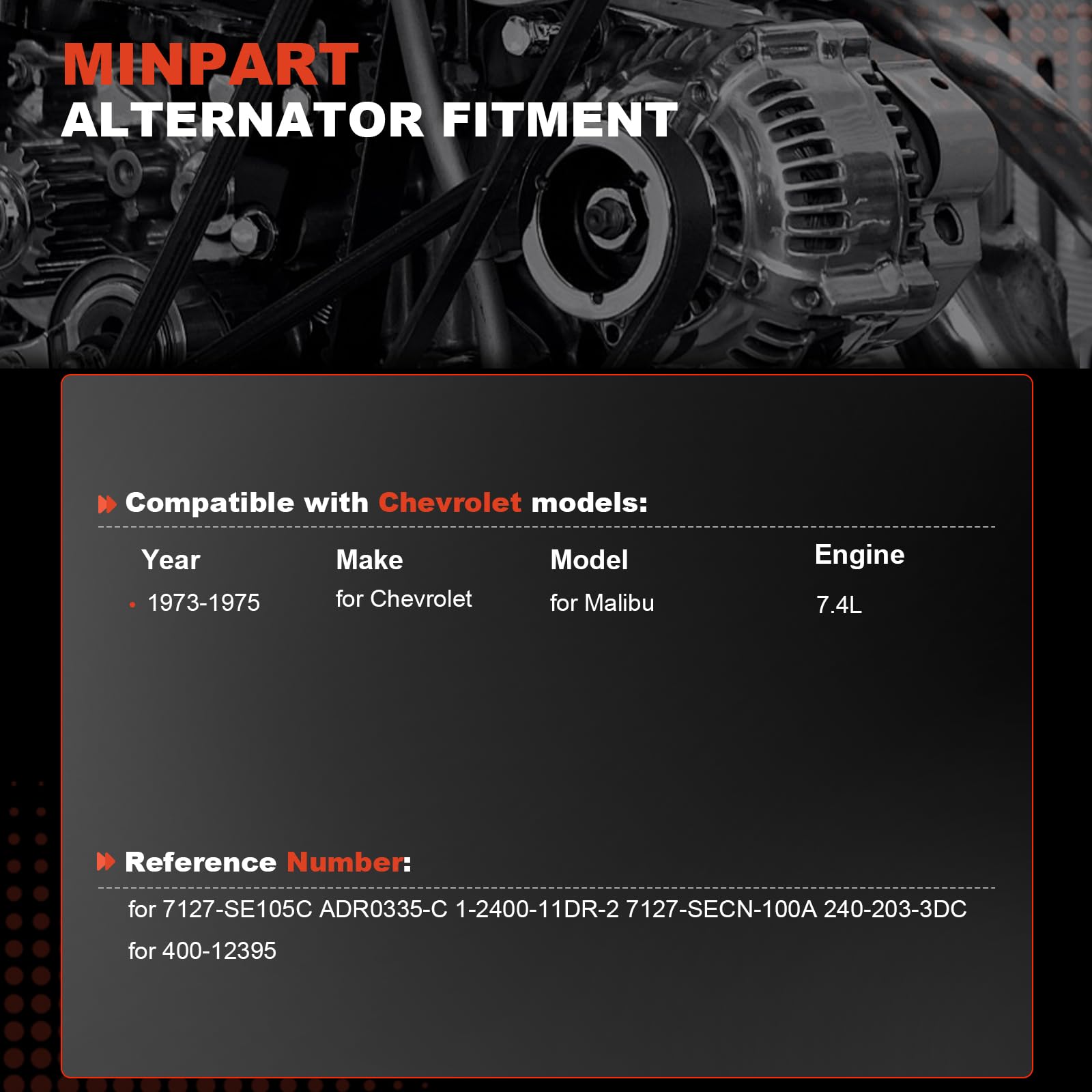 MINPART alternator in restored Chevy lifestyle scene showing classic vehicle reliability