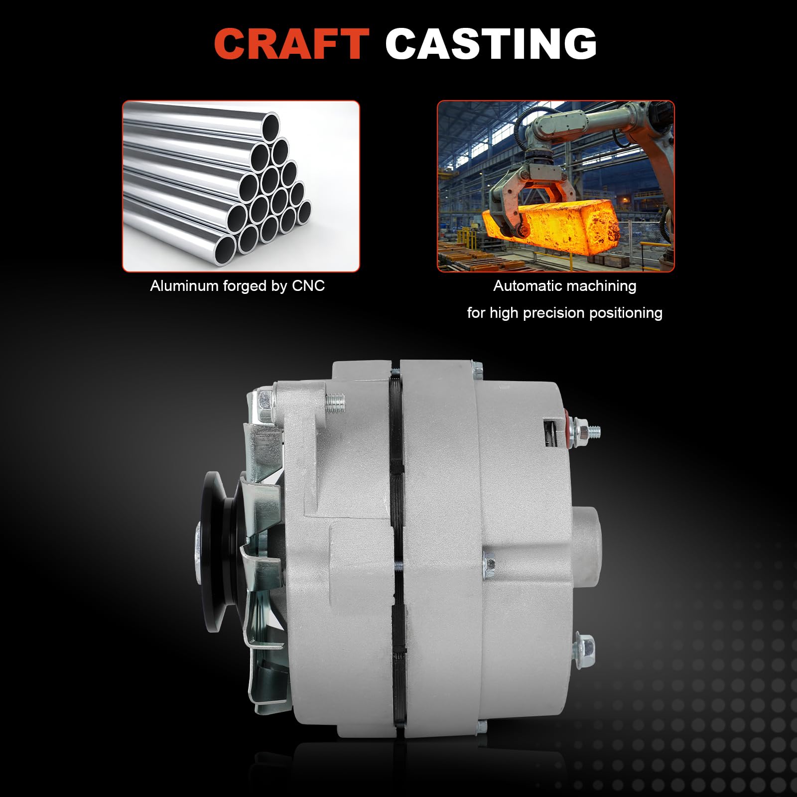 MINPART alternator installed in engine bay demonstrating exact fitment