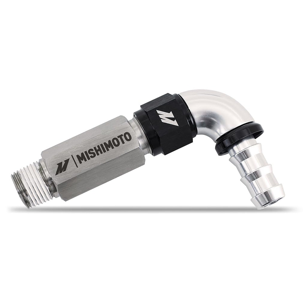 Mishimoto close-up of CNC-machined adapter highlighting corrosion resistance