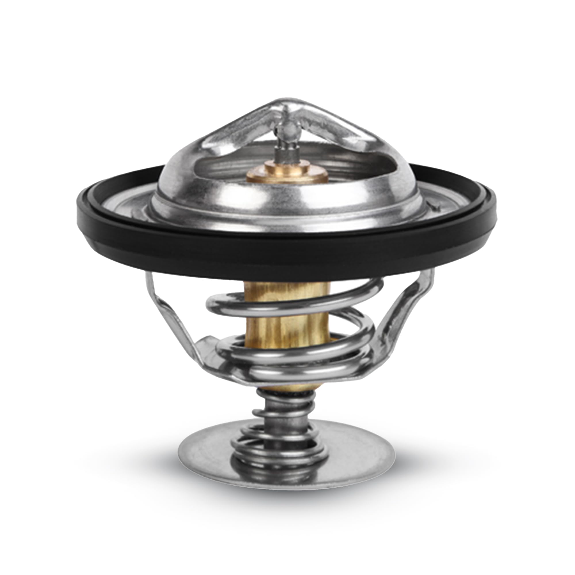 Mishimoto front view of thermostat showing precision fit and improved cooling