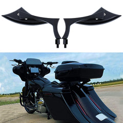 MISS MOLY front view of black blade mirrors showing sleek look and improved rear view