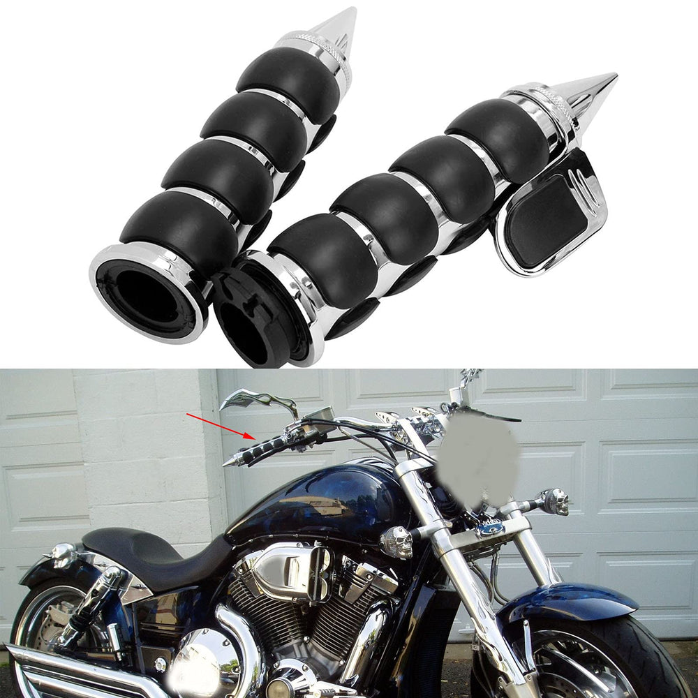 MISS MOLY grips mounted on Harley handlebar demonstrating fit and look