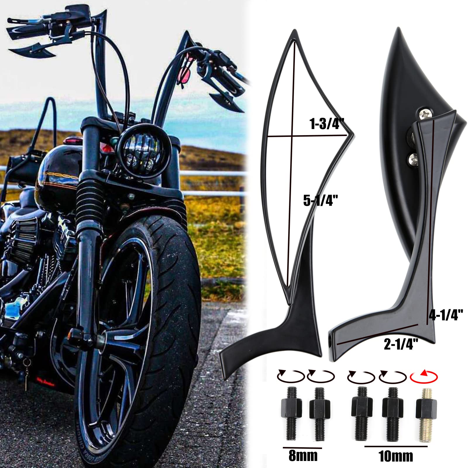 MISS MOLY side profile mounted on Harley Sportster showing low-profile styling benefit
