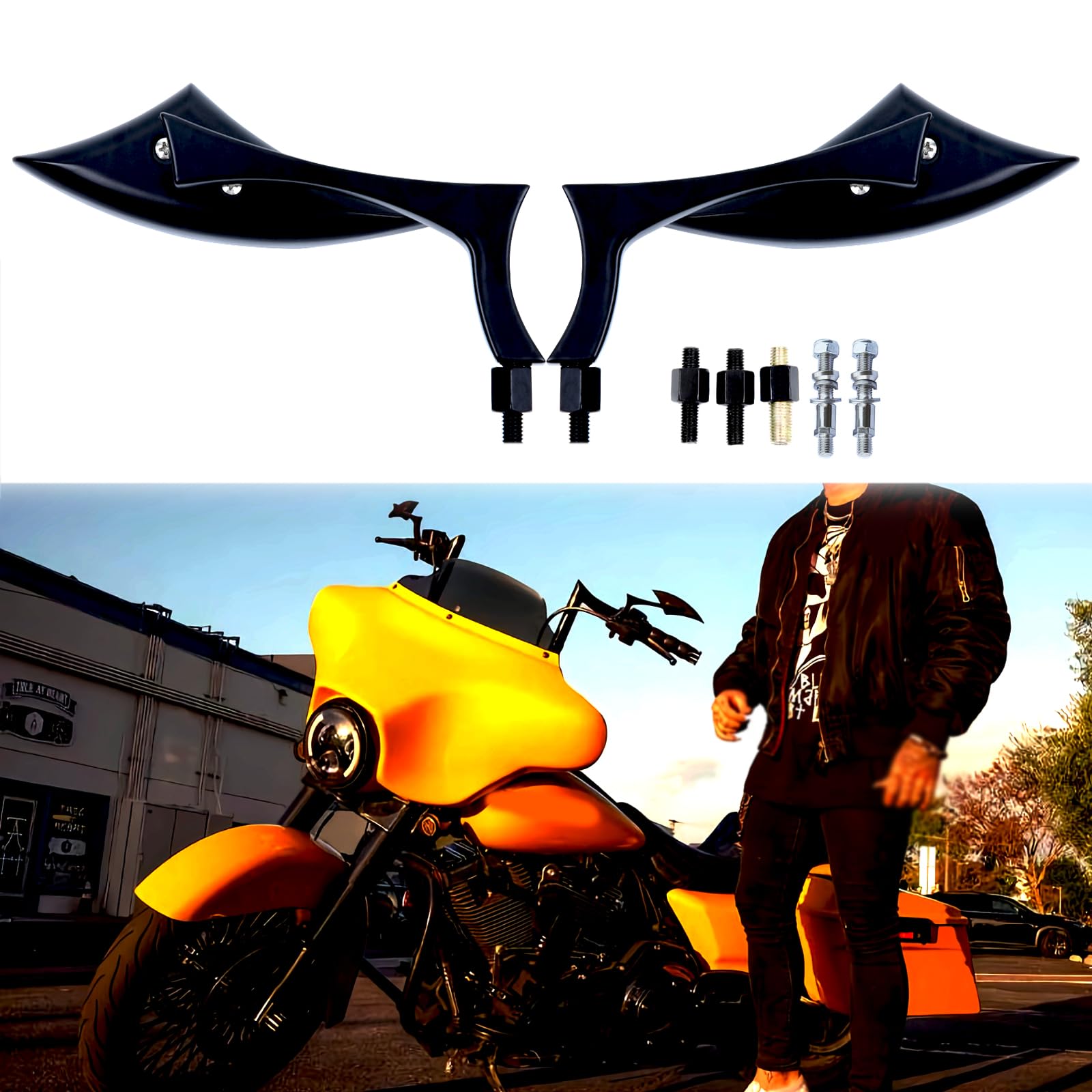 MISS MOLY display of included 8mm and 10mm adapters showing easy fitment