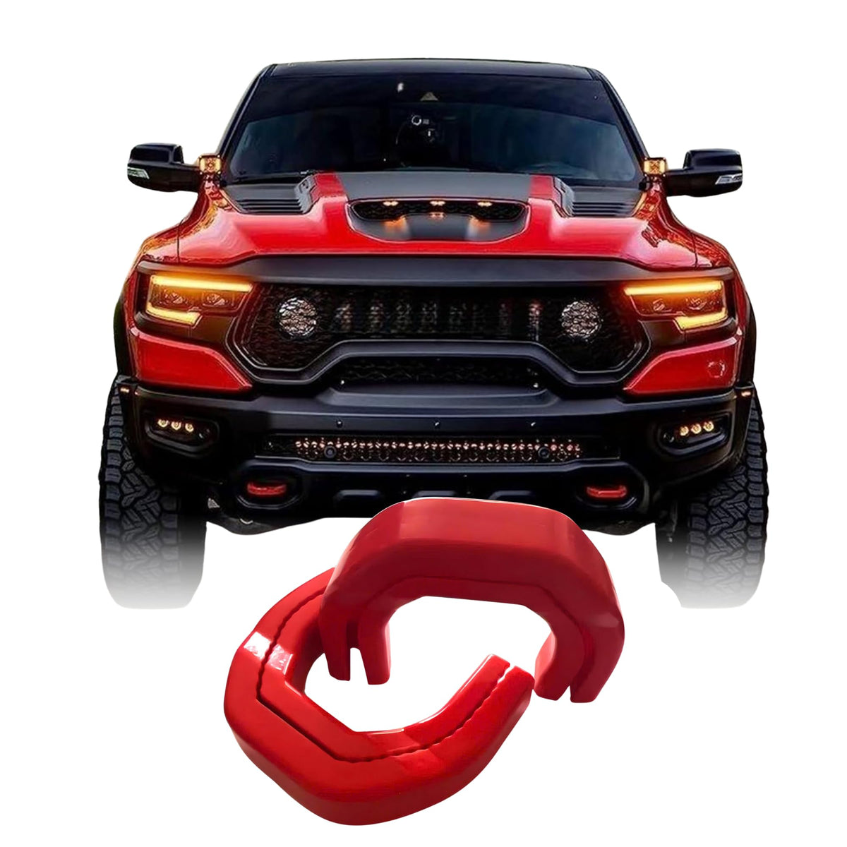 MITANLUXI front view red tow hook cover adds style and protection