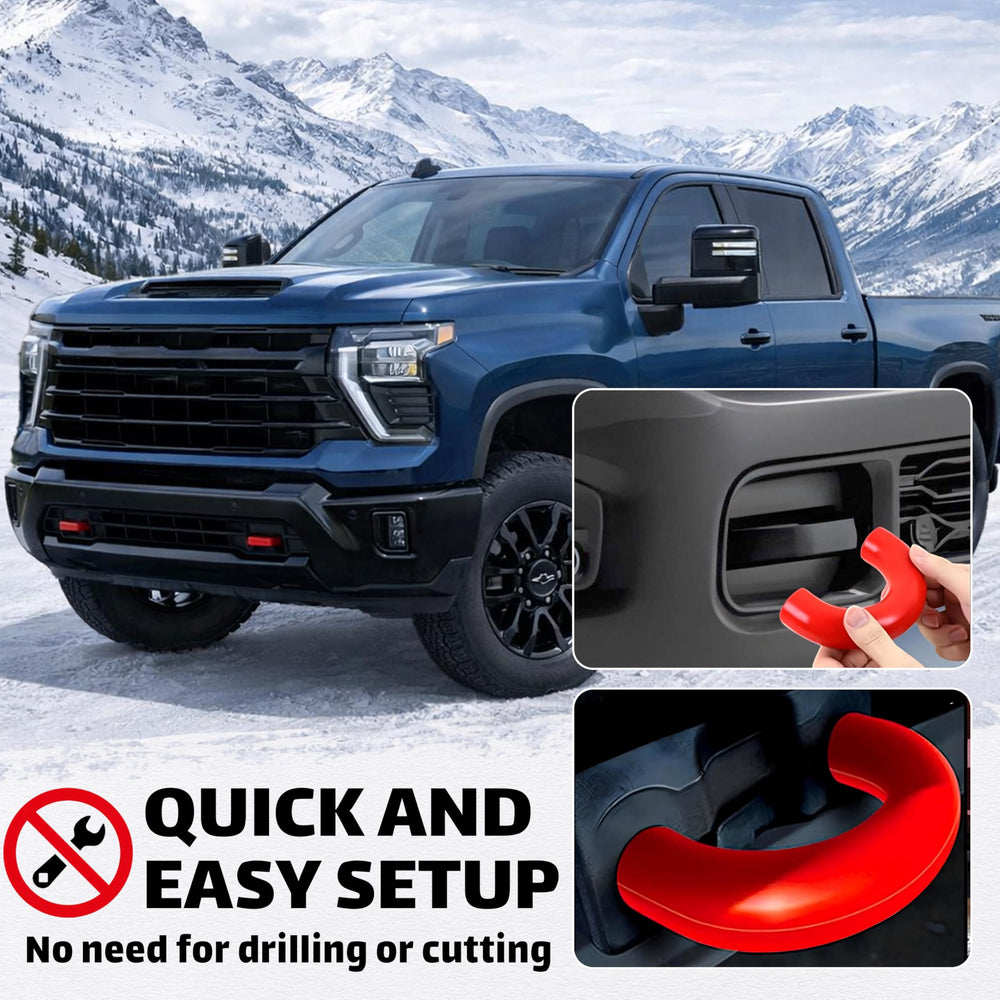MITANLUXI lifestyle shot of truck front showing protected tow hooks