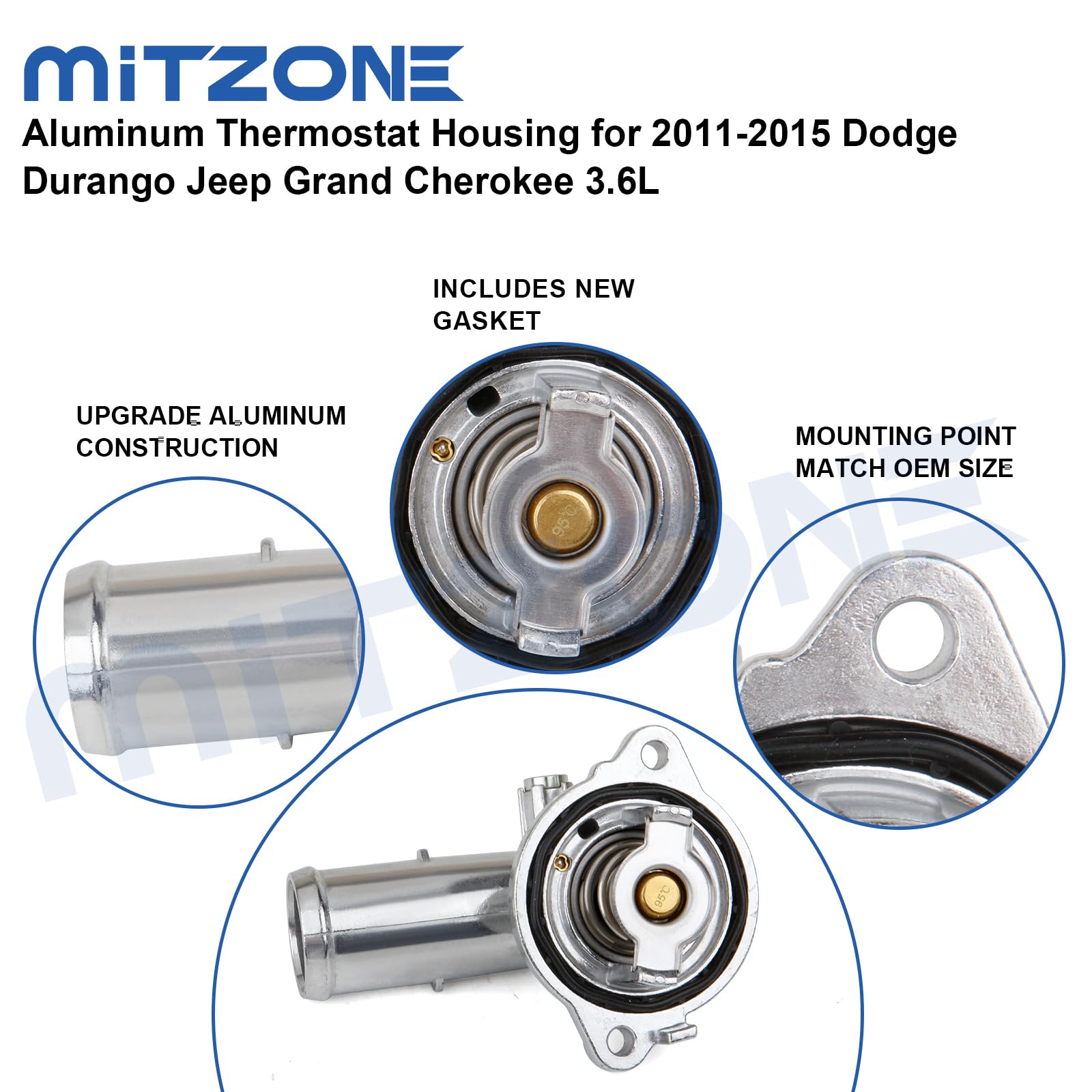 MITZONE side profile of housing showing outlet ports and solid aluminum construction benefit