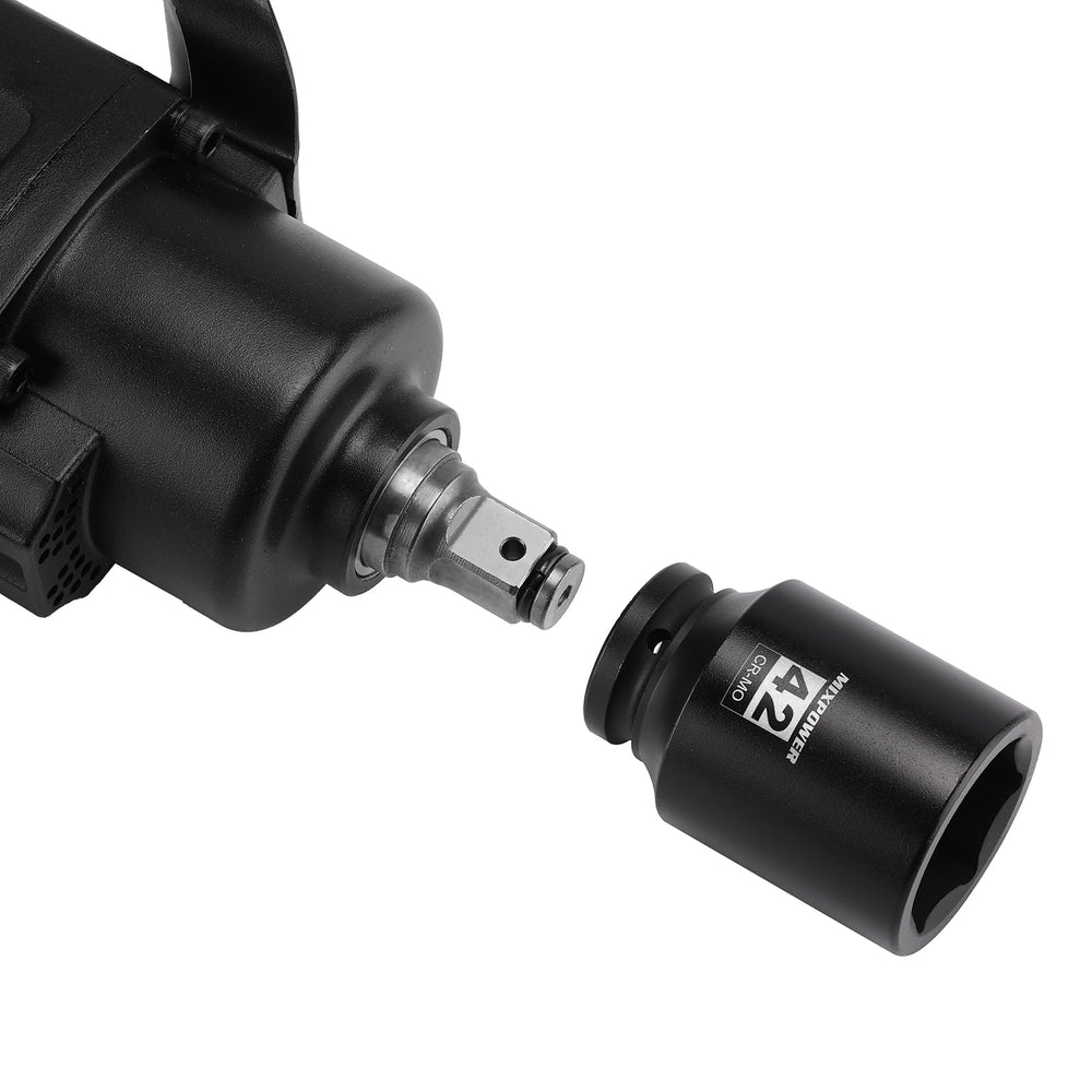 MIXPOWER socket engaged with 3/4" drive impact wrench for high-torque work
