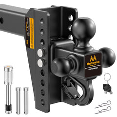 Mmtowus front view showing tri-ball mount and receiver fit for versatile towing