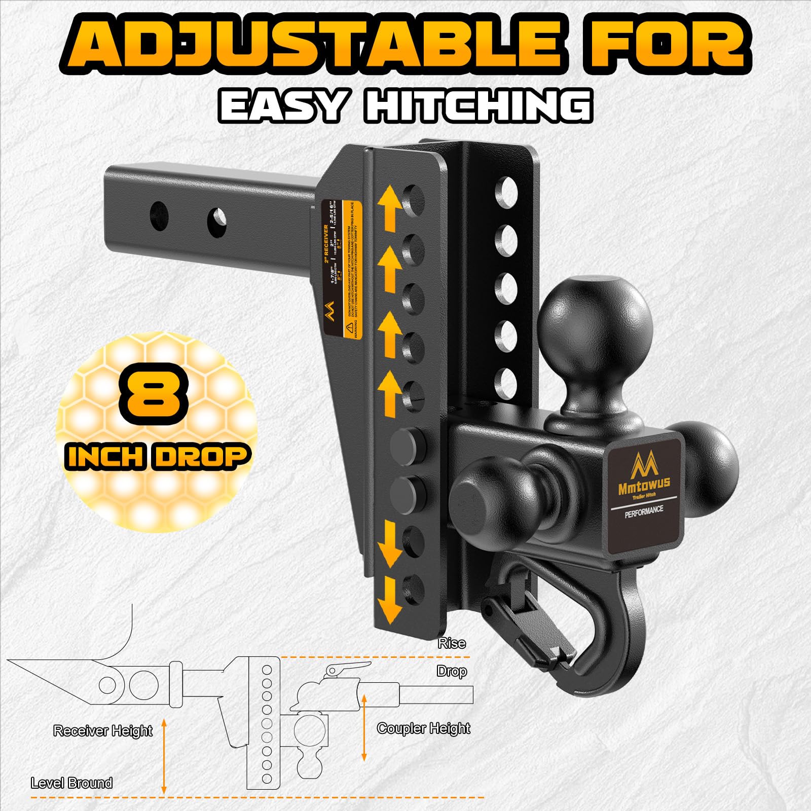 Mmtowus tow hook and engraved ball sizes showing capacity clarity