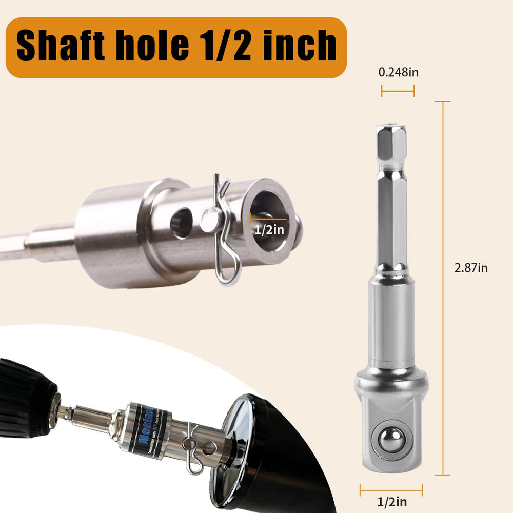 Moalaok 1/2" socket bit and included pins showing ready-to-use kit convenience
