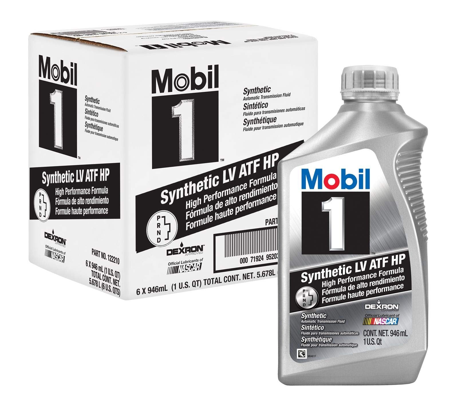 Mobil 1 bottle front label showing product and easy identification benefit