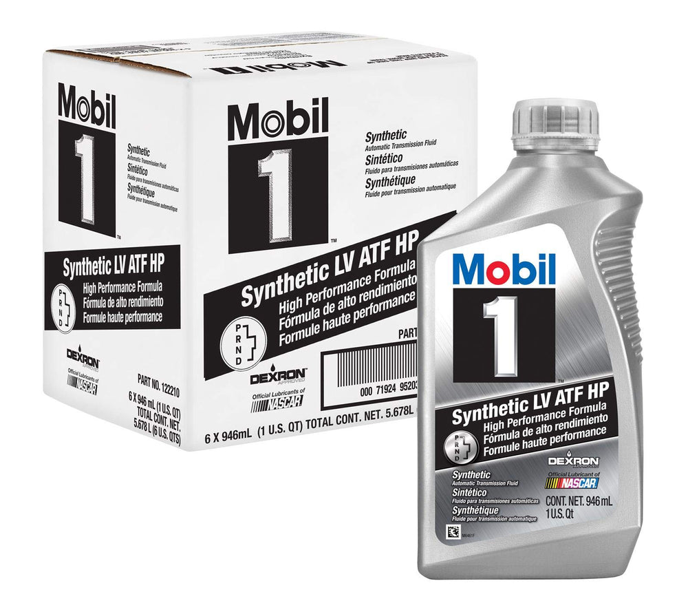 Mobil 1 bottle front label showing product and easy identification benefit