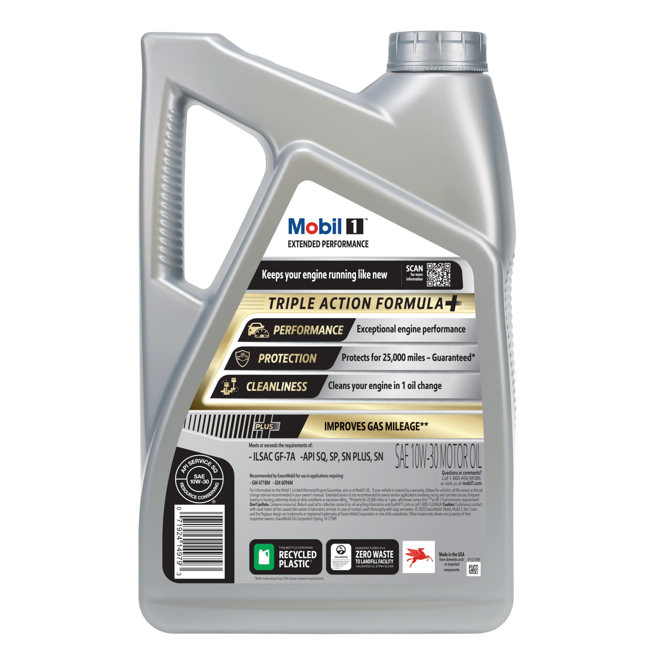 Mobil 1 back label details and specs for confident selection
