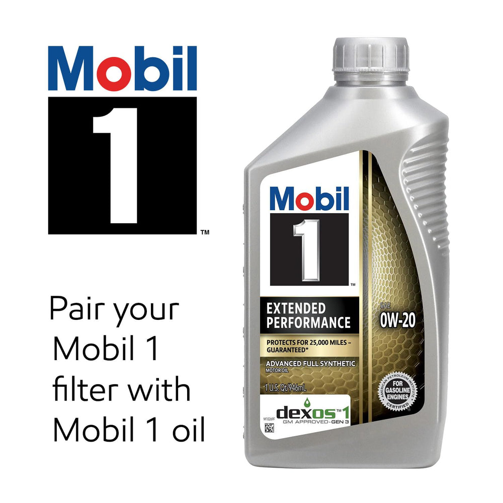 Mobil 1 boxed two-pack staged for retail showing value and convenience benefit