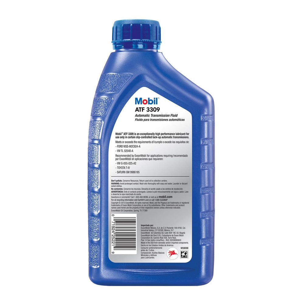 Mobil 3309 being poured into transmission for smooth shifting