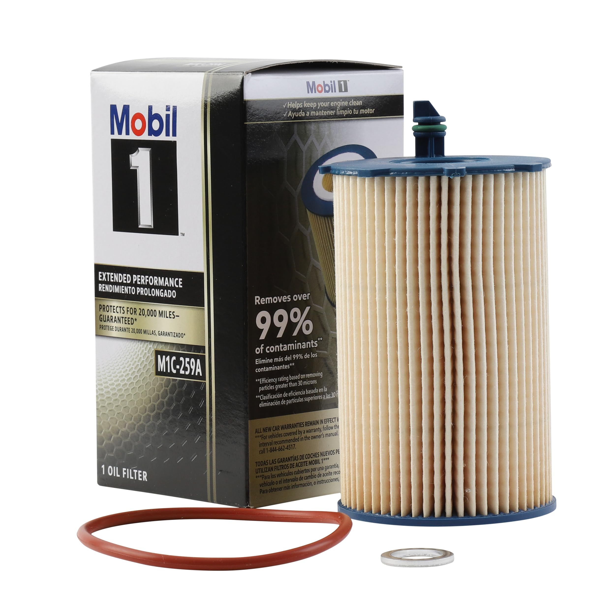 Mobil 1 front view of M1C-259A showing compact durable design and easy identification