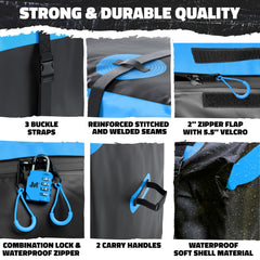 Mockins close-up seam detail highlighting reinforced stitching for long-lasting protection