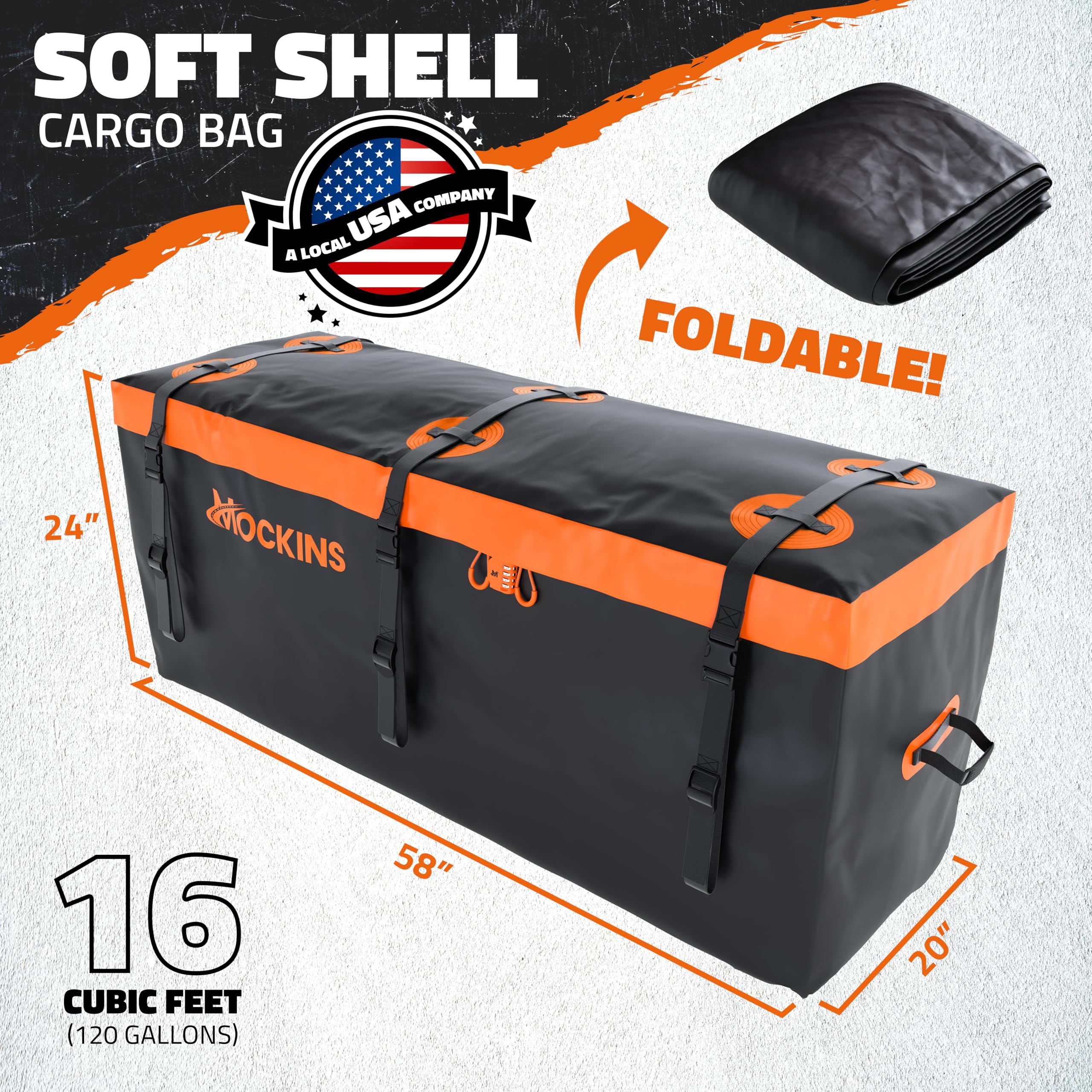 Mockins bag sitting in truck bed offering added protected storage for gear
