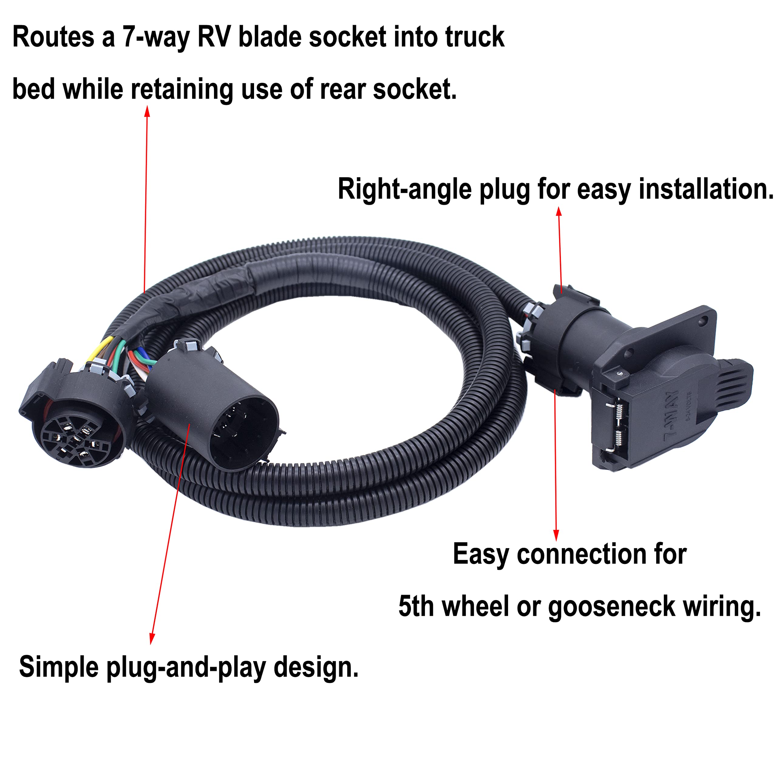 MOCW right-angle plug detail showing space-saving design and secure connection