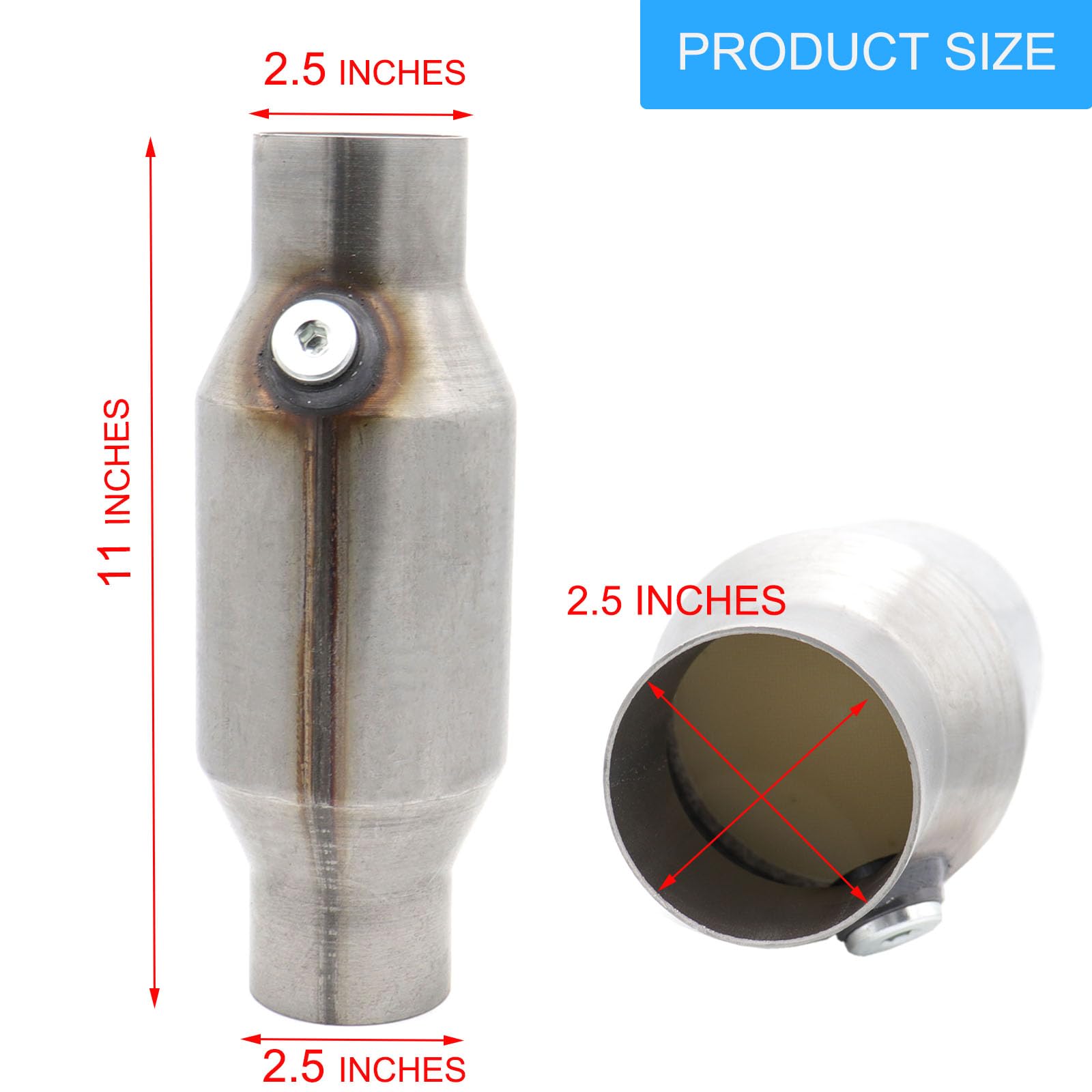 MOCW side profile with welded seam detail, demonstrates durable stainless construction