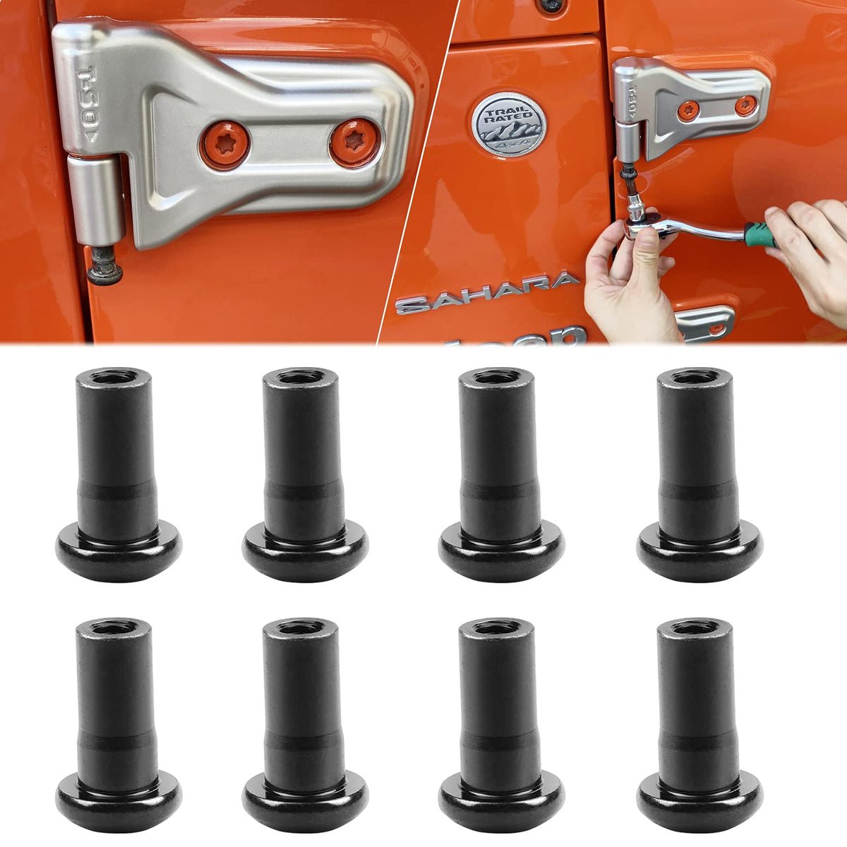 MOEBULB front view of hinge nut kit showing fit and durability benefit
