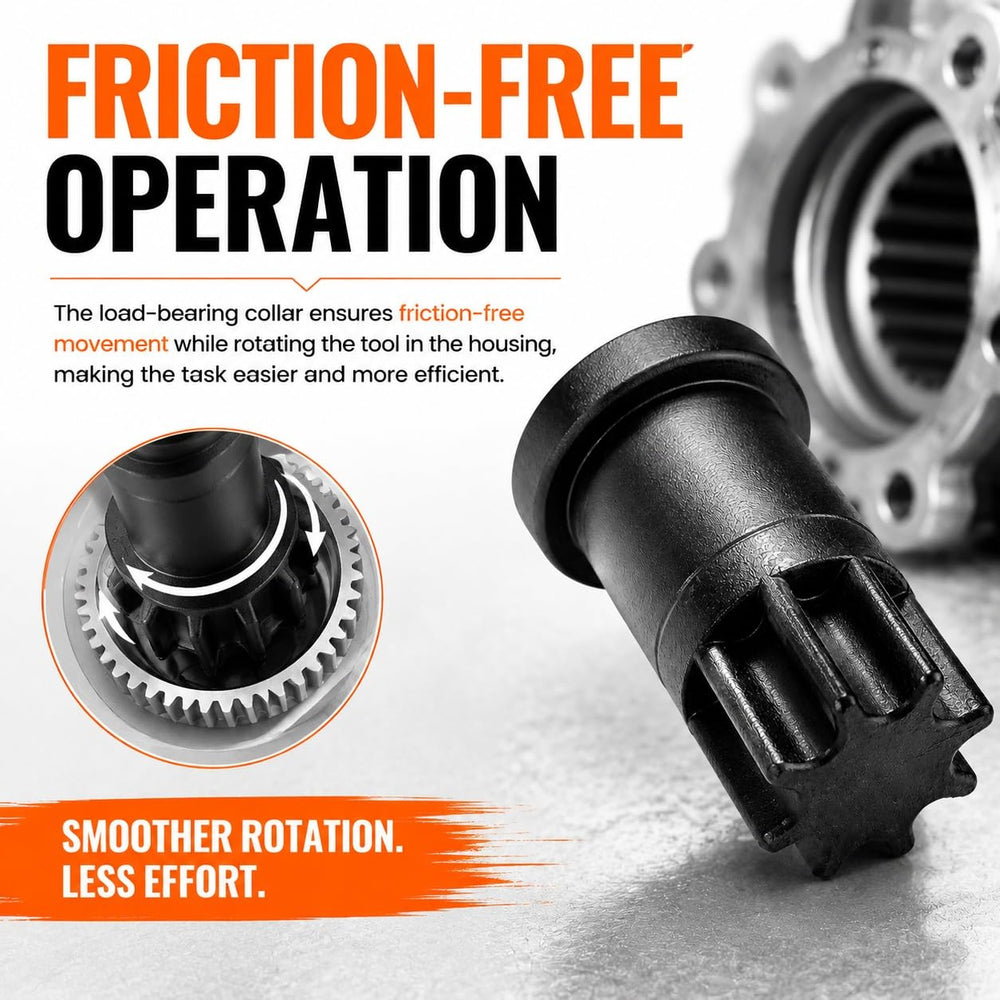 Moker tool with 1/2-inch drive attached showing easy manual rotation benefit