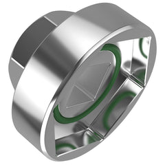 Moker front view of fork cap socket shows precise hex fit and clean finish for accurate removal