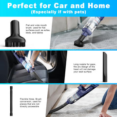 MONOZEL used with crevice nozzle on car seat to remove crumbs and pet hair effectively