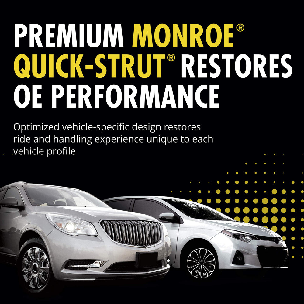 Monroe coil spring close-up highlighting calibrated spring and restored ride height