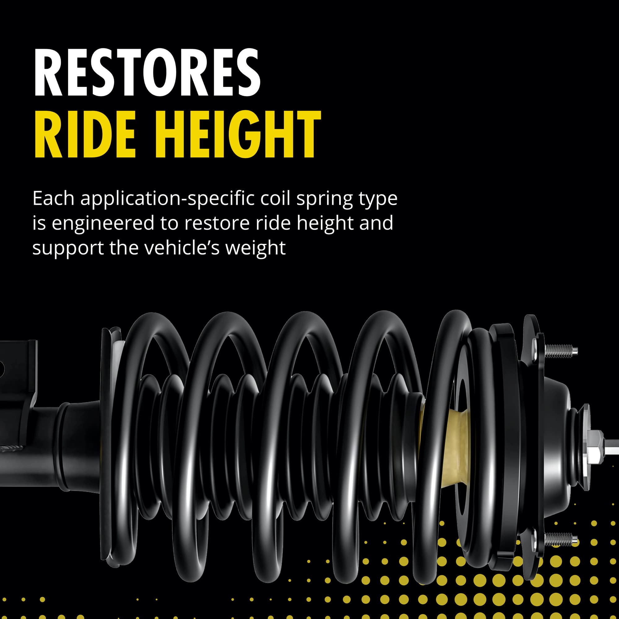 Monroe assembly installed in vehicle front suspension showing improved handling benefit
