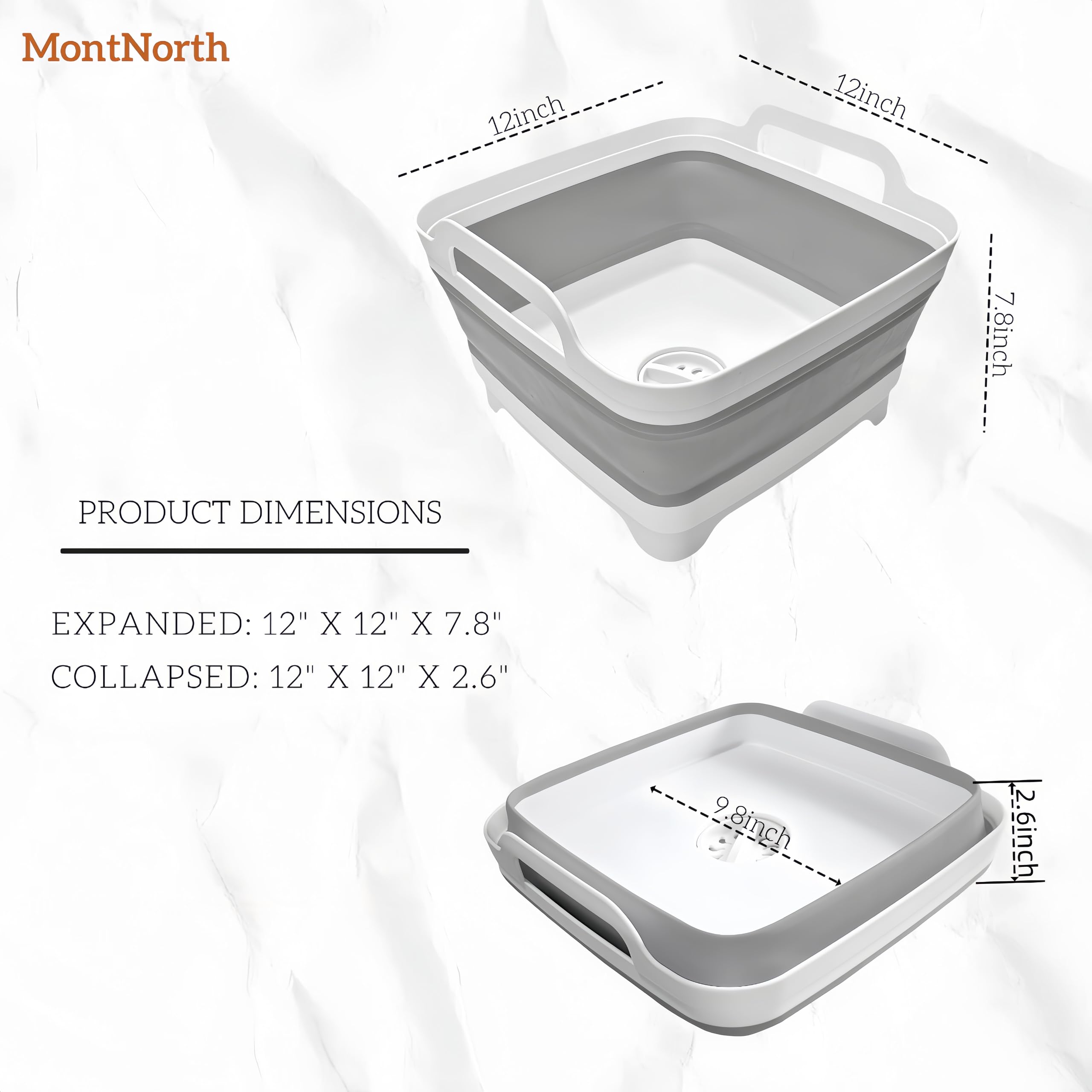 MontNorth collapsed profile saving storage space and packing convenience