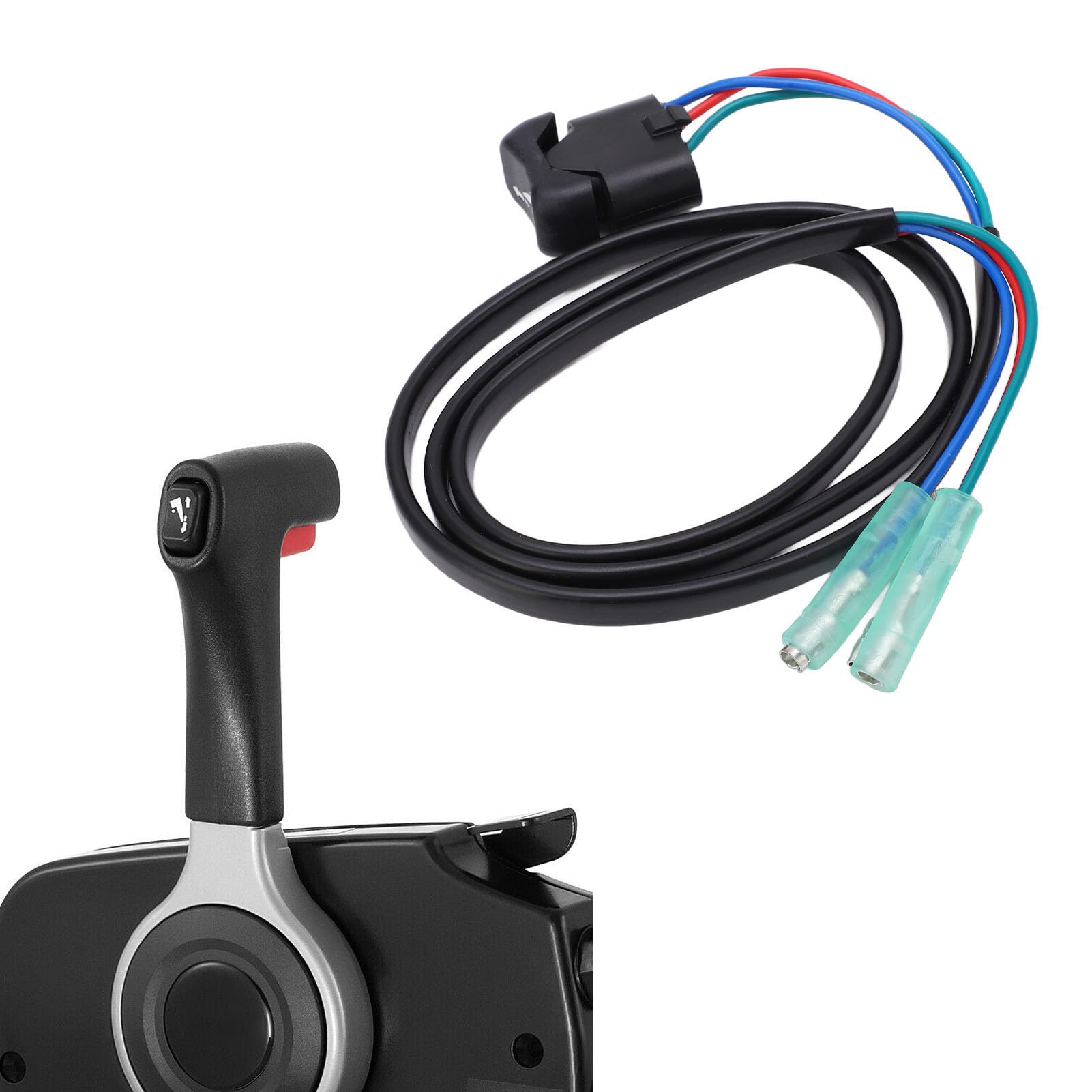 Moofey package contents with single trim tilt switch ready to install