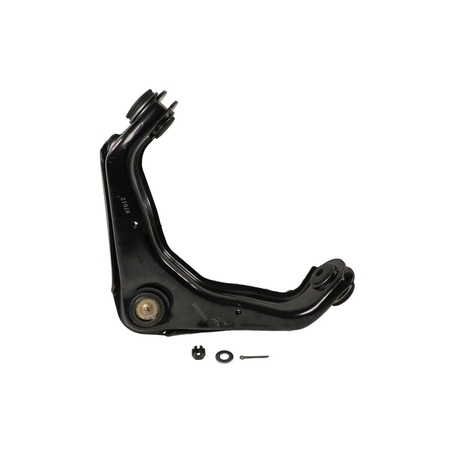 MOOG front upper control arm front view showing fit and strength
