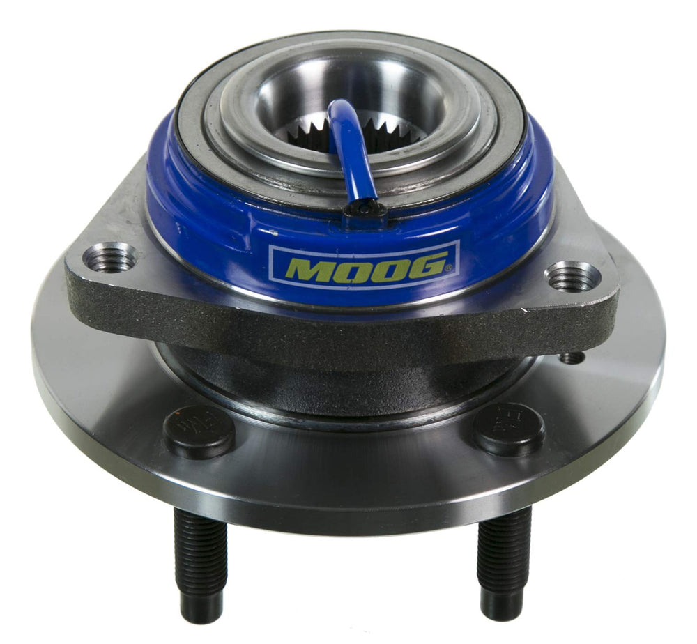 MOOG front rear hub assembly front view showing precise fit and quiet performance