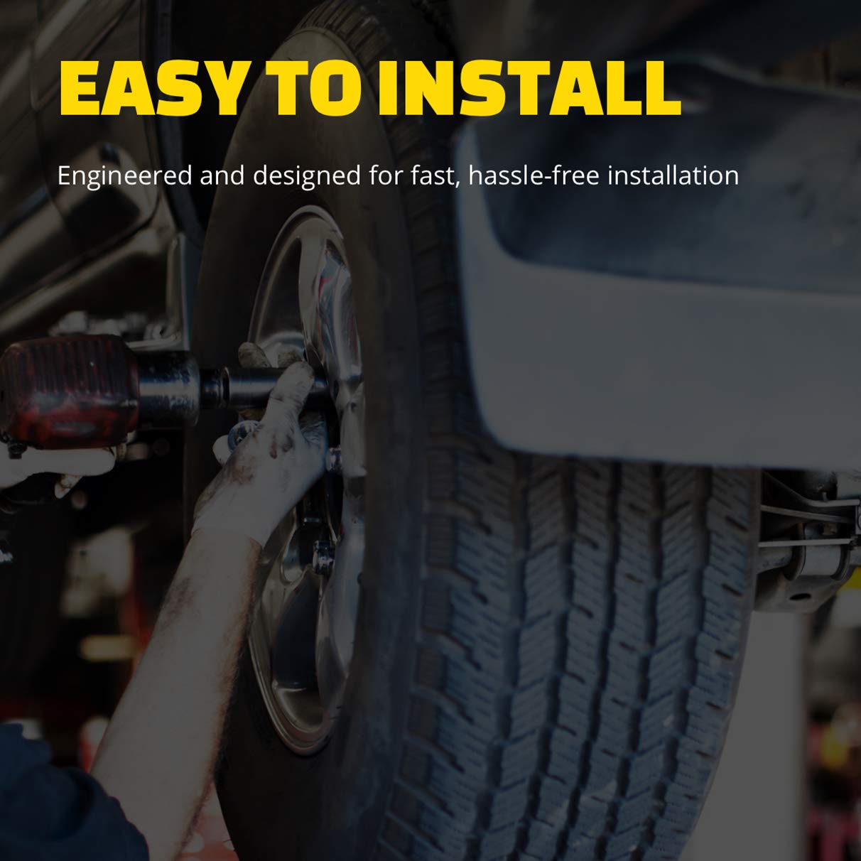 MOOG installation on vehicle with rotor and caliper demonstrating straightforward fit