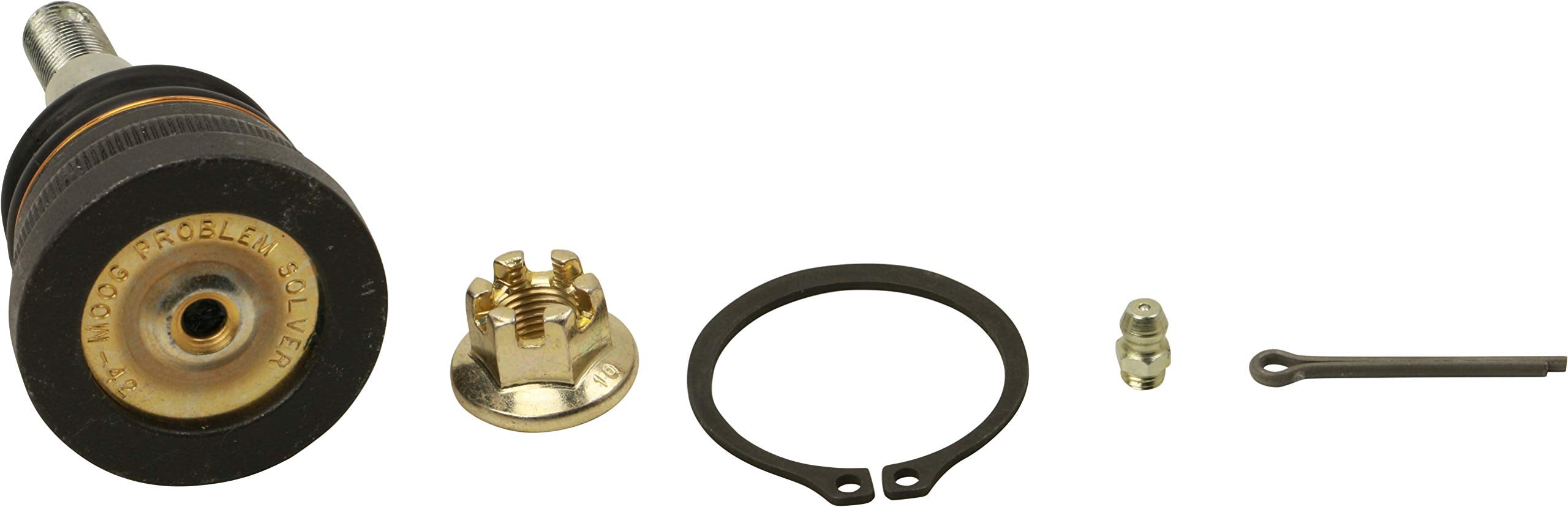 MOOG ball joint stud close-up highlighting robust construction and fit