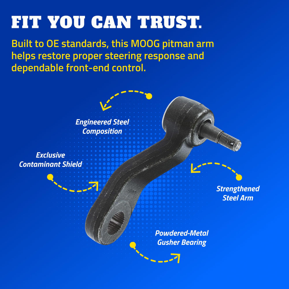 MOOG K6536 steel shaft side profile, engineered strength for heavy-duty steering
