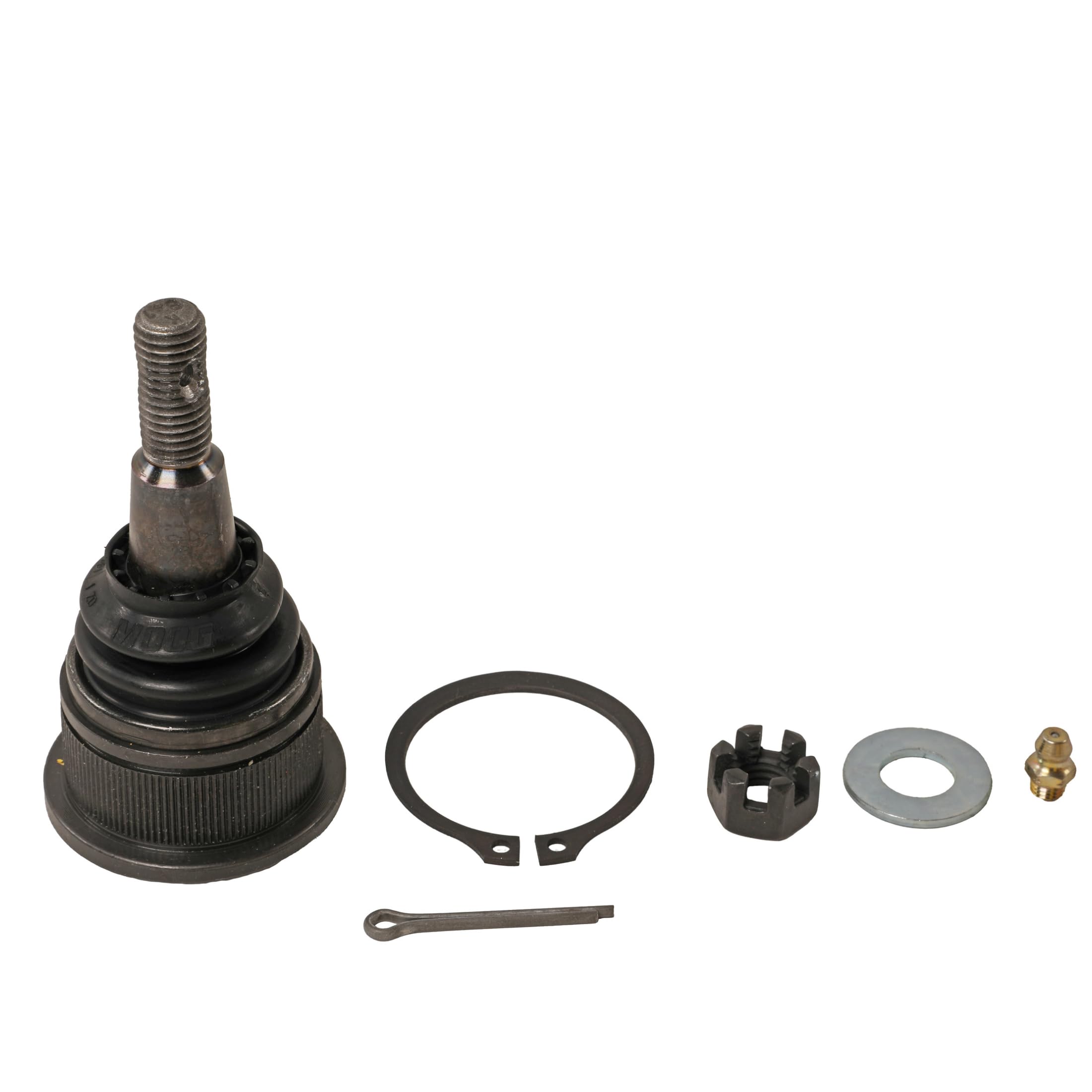 MOOG front assembly view showing durable suspension joint and improved steering control
