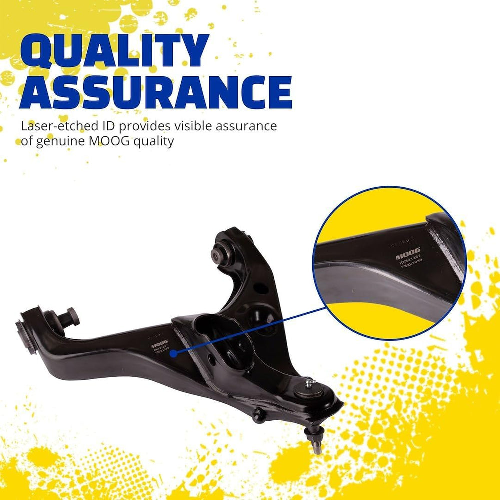 MOOG RK622128 close-up of preinstalled ball joint for simplified installation