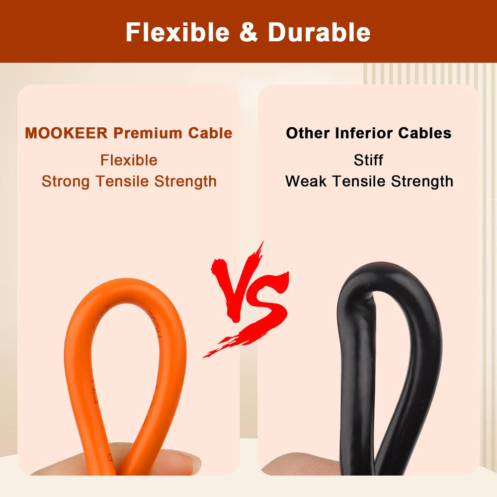 MOOKEERF cable connected inside car charging a Jackery for on-the-go power
