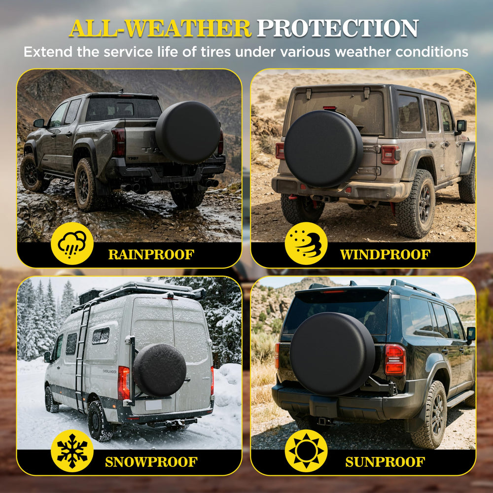 MOONET on truck spare wheel during drive showing protection in use