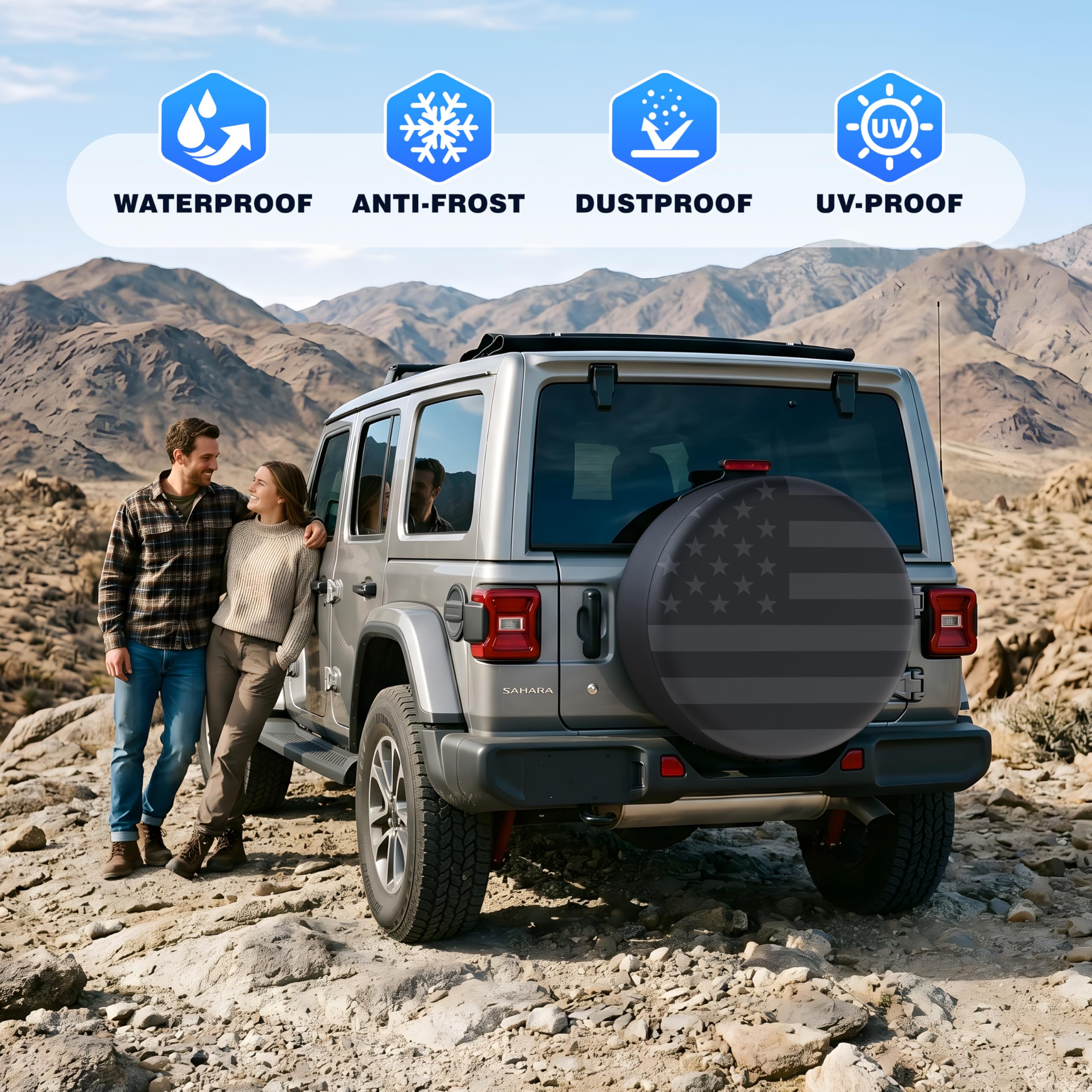 MOONET lifestyle shot on vehicle during road trip showing durable protection