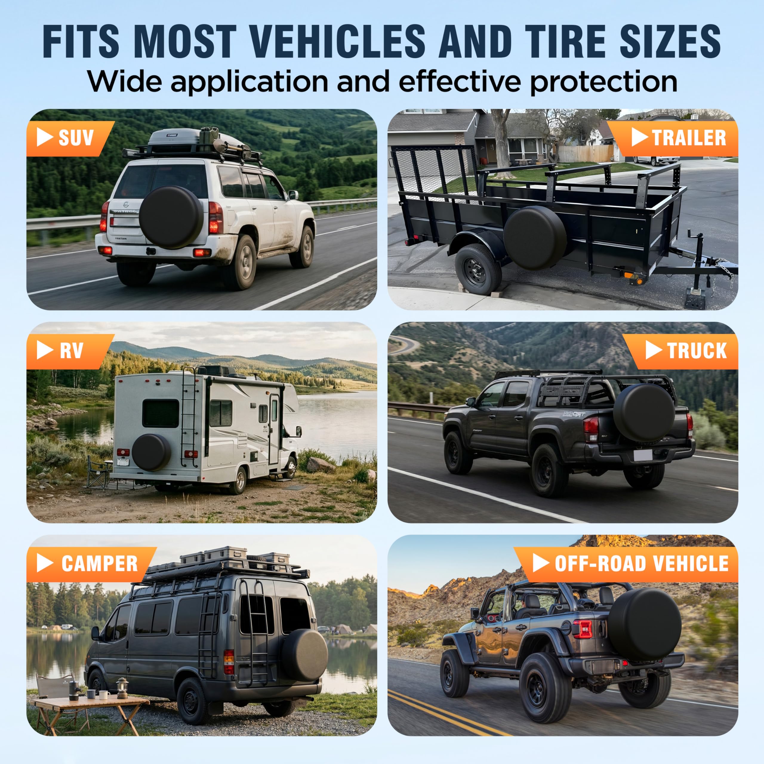 MOONET soft non-scratch backing protecting tire rubber and finish