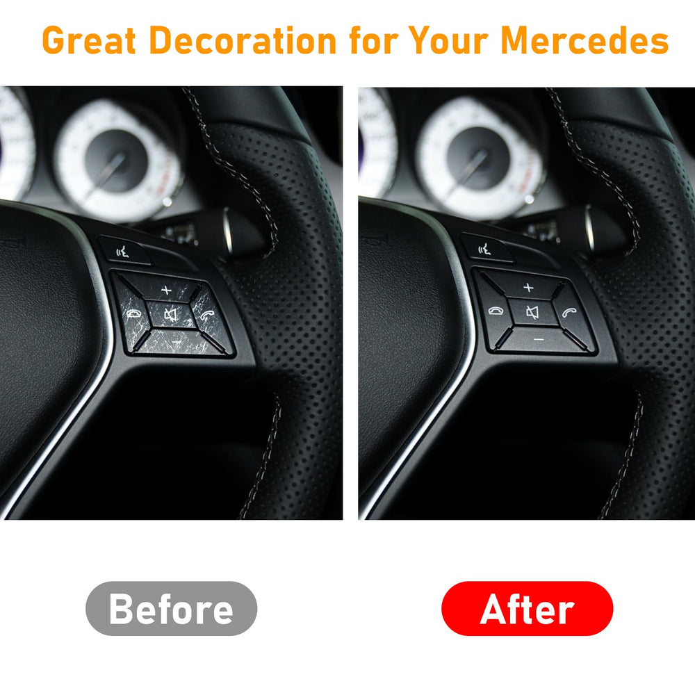 Moonlinks installed on Mercedes steering wheel showing cleaner controls