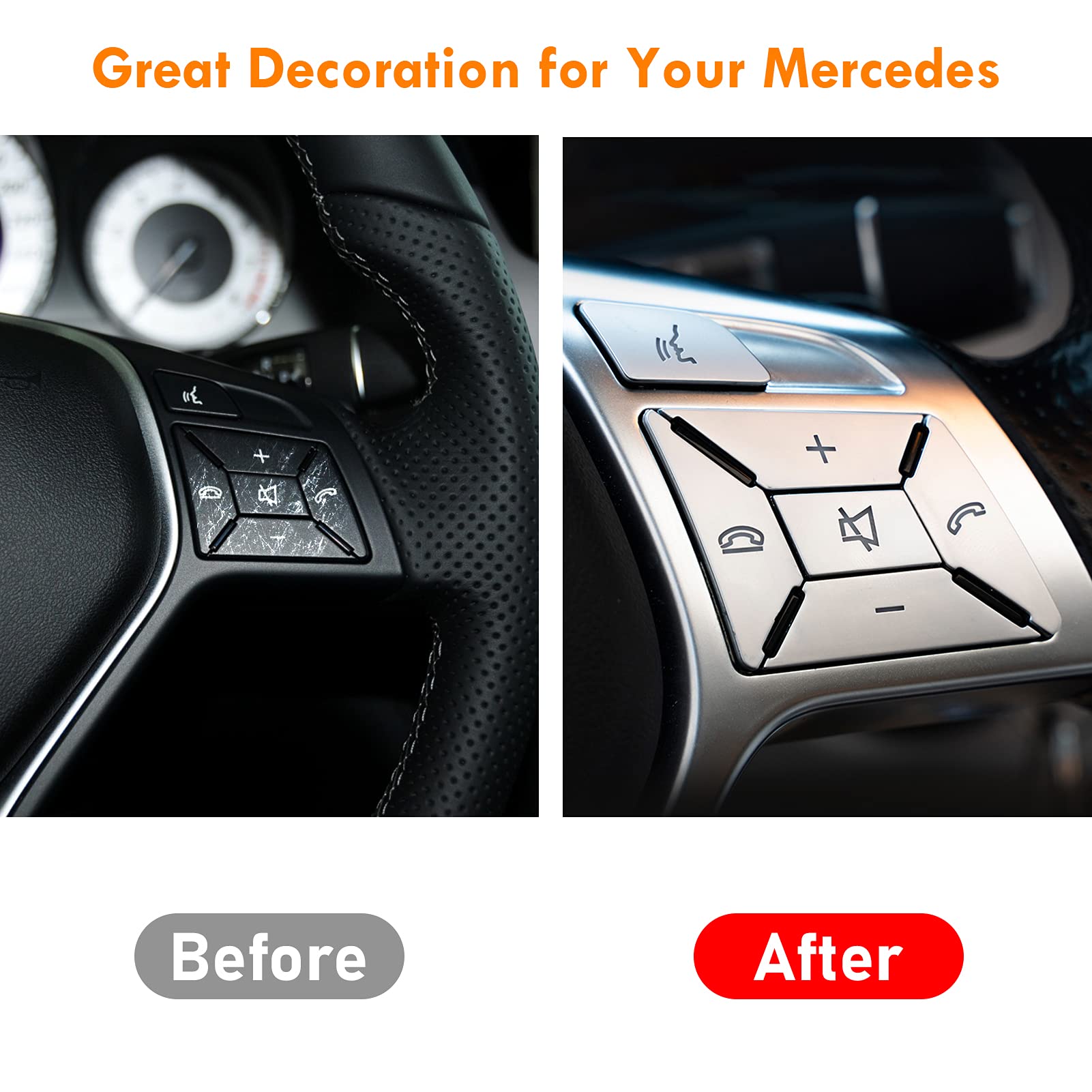 Moonlinks installed on Mercedes steering wheel demonstrating improved look